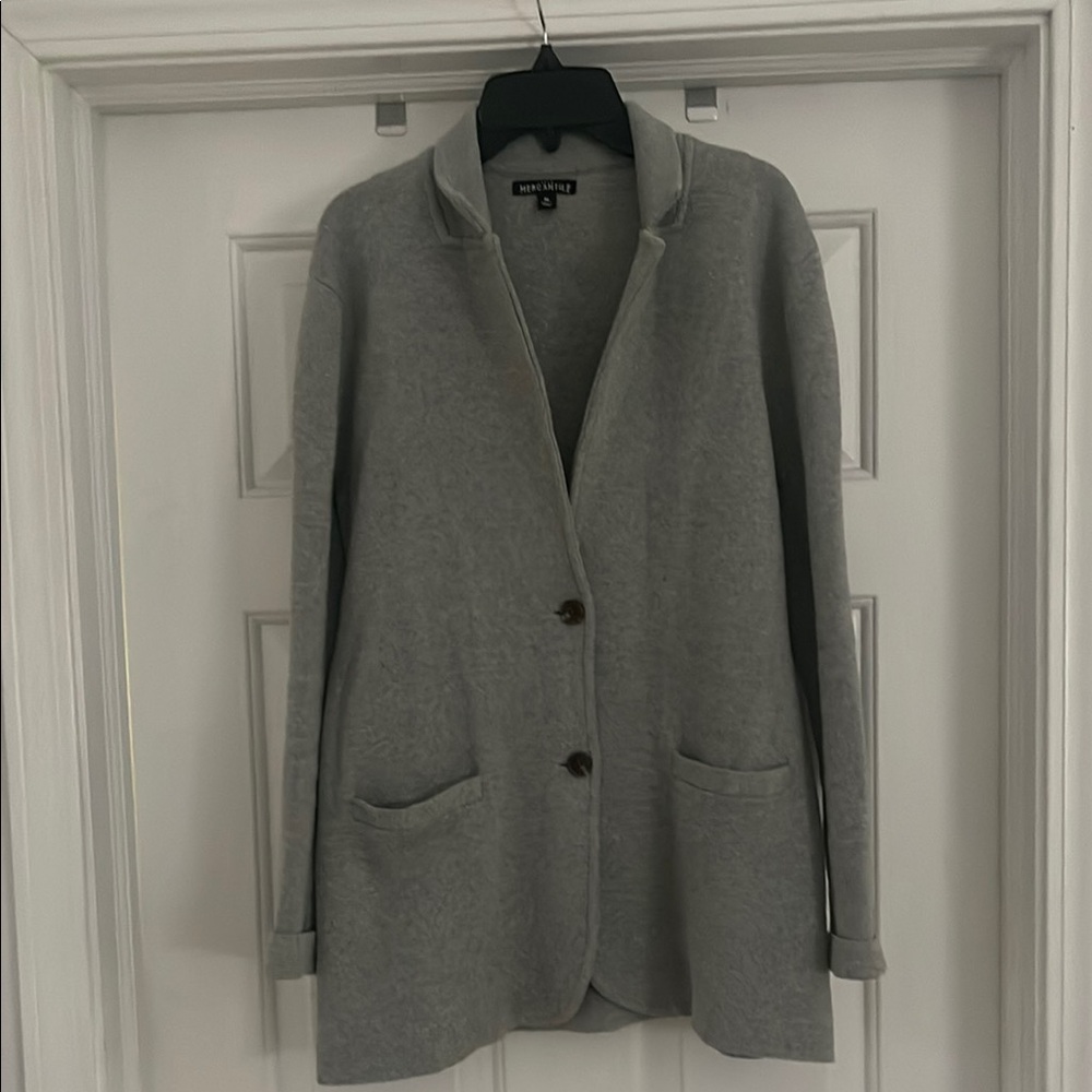 J. Crew Gray Knit Blazer with Pockets